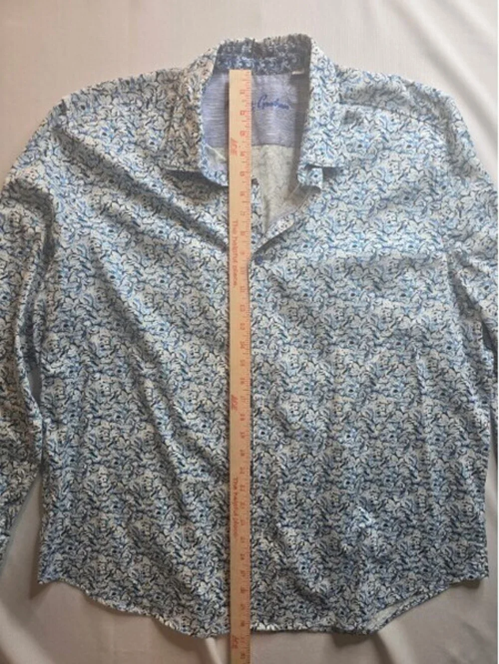Robert Graham Men's 2XL Long Sleeve Button-Up Shirt Blue Floral Pattern
